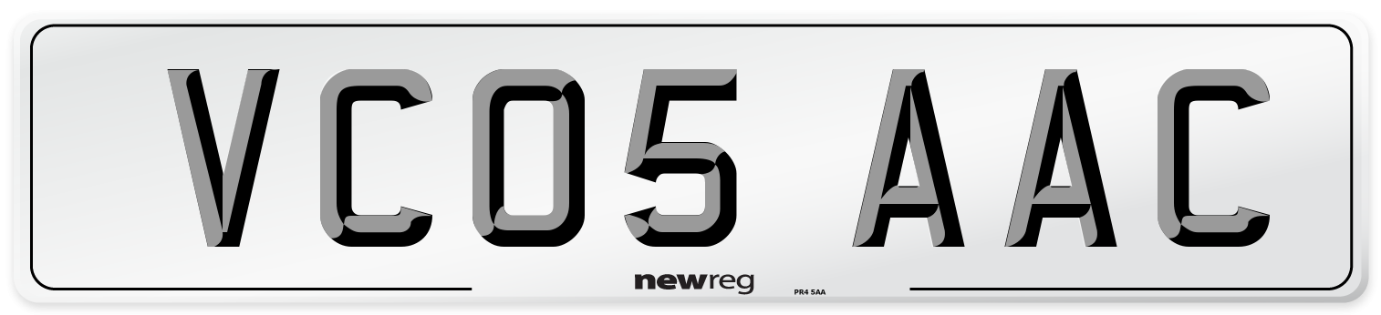 VC05 AAC Number Plate from New Reg